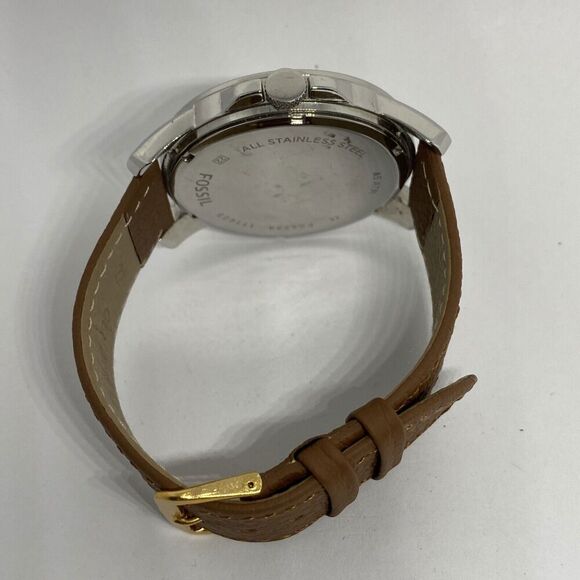 Fossil FS4734 Men's Brown Leather Analog Dial Quartz Genuine Wrist Watch XR810 - Picture 11 of 12